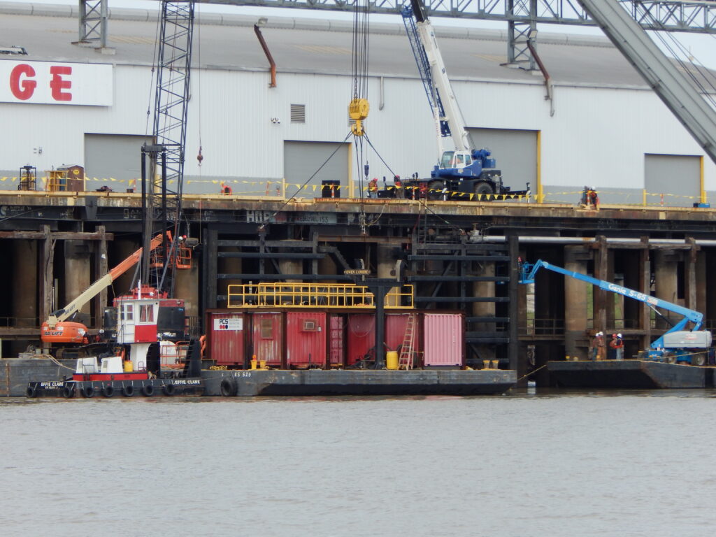 Job site photo of Cycle Construction's Dock Fender Improvements
