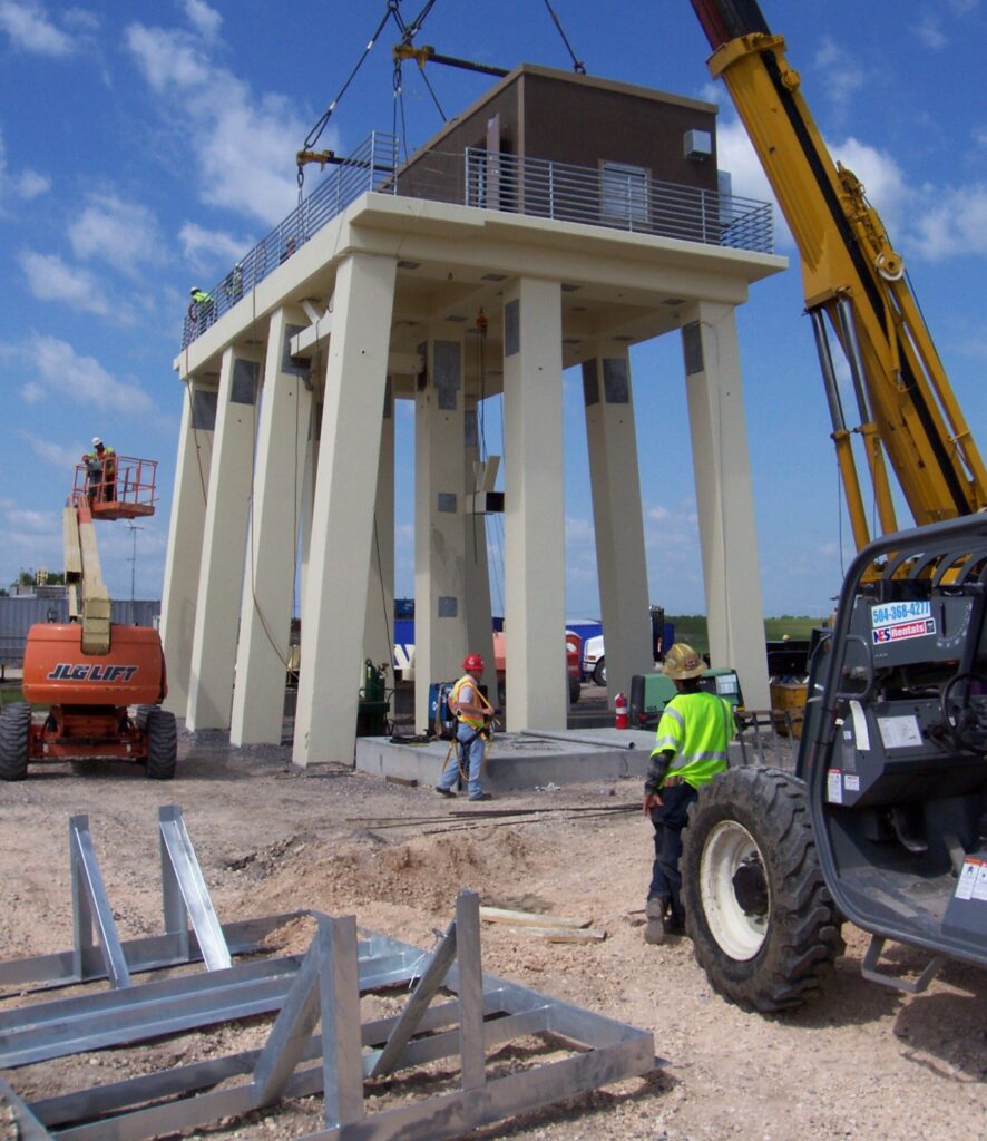 Constructing Safe House structures for pump station operators to reside in during hurricane and storm events.